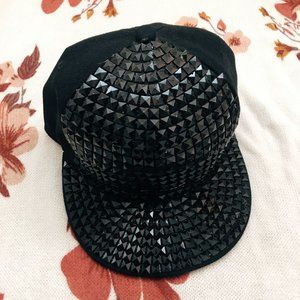 Black Snapback Hat with Shiny Detail